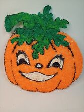 Vintage Melted Popcorn Plastic Pumpkin Smiling Jack O Lantern Halloween Kitsch picture