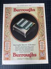 Rare Vintage 1929 Burroughs Electric Calculator Print Ad - William Burroughs picture