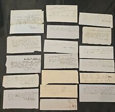 (17) 1830 - 1852 (Mostly 1840s) Hand Written Small Antique Receipts picture