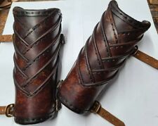 Halloween Viking Leather Woven Vambraces Larp Cosplay Armor Armguard Costume picture