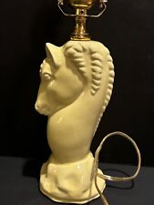 Vintage Mid Century Modern Horse Head Table Lamp Yellow Ceramic 1950’s picture