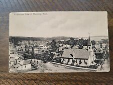 Postcard MI Michigan Munsing Alger County Early Birds Eye Aerial View picture
