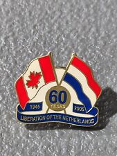 Liberation of the Netherlands 60 Years 1945-2005 Flags Lapel Vintage Tack Pin picture