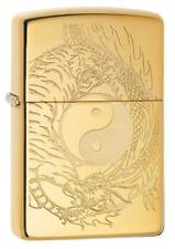 Zippo Windproof Lighter With Engraved Yin & Yang Tiger & Dragon 49024 New In Box picture