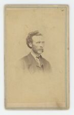 Antique CDV Circa 1860s Handsome Rugged Man With Mutton Chop Beard in Suit & Tie picture