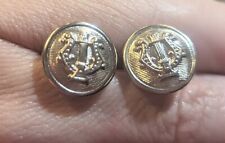 2 Vintage Silver Tone Metal Buttons Waterbury CO's Conn 1/2