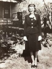 IF Photograph Woman 1940's Portrait Pretty Black Outfit picture