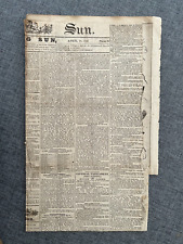 THE SUN NEWSPAPER APRIL 18TH 1842 MAP OF ASIA picture