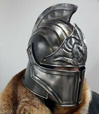 Blackened 18 Gauge Steel Medieval Legionnaire Fantasy Helmet picture