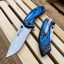 MTech USA Ballistic Blue Butterfly Handle Fantasy Pocket Collectible Knife picture