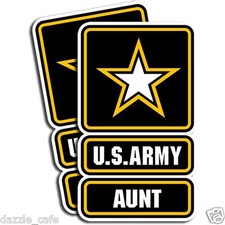 US Army - Aunt Sticker - Family Military Dye Cut Decal - 2 Pack MR 029br picture