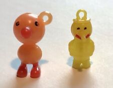 2 Rare Vintage 1960’s Gumball Charms Pinocchio and Roly Red Nosed Cutie HTF picture