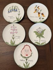 VTG Nonsense Botany Franci Villa Salad Plates Set 5 Tastesetter Sigma Japan picture
