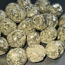 Iron Pyrite Crystal Tumbled (3 Pcs) Fools Gold Polished Gemstones Pocket Rocks picture