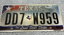 Texas License Plate DD7 W959 TX 2011 Lone Star State Colorful Clouds Collectible picture