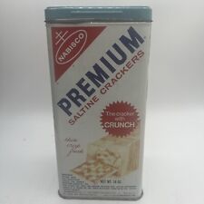 1969 Vintage Nabisco Premium Saltine Crackers Tin Blue Lid USA   picture