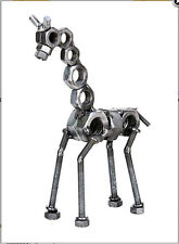 Baby Giraffe Hand Crafted Recycled Metal  Art Sculpture Figurine picture