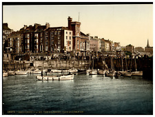 England. Yorkshire. Bridlington. The Harbour from South Pier. Vintage Photoch picture