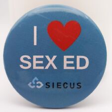 I Love Sex Ed Siecus Pinback Button Sexual Health Non Profit Advertising Heart picture