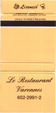 Quebec Canada Le Restaurant Varennes Vintage Matchbook Cover picture