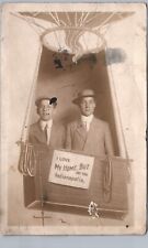 PROP HOT-AIR BALLOON indianapolis in real photo postcard rppc indiana history picture