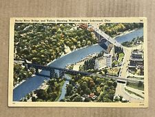 Postcard Lakewood OH Ohio Rocky River Bridge Valley Westlake Hotel Aerial View picture