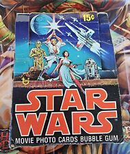Vintage 1977 Topps Star Wars Series 1 (Blue) Empty Display Box  picture