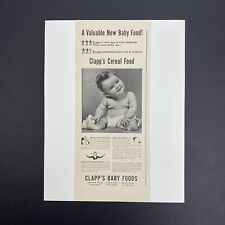 Vintage 1942 Clapp's Cereal Baby Food Print Ad WWII Era Infant Smiling picture