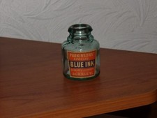 ANTIQUE ROUND INK PARKINSONS BLUE INK BURNLEY picture