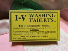 IV Washing Tablets Housekeepers Friend Advertising Box Lincoln Chemical Chicago picture