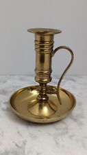 Vintage Solid Brass Chamber Stick Candle Holder with handle  picture