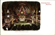 INTERIOR NOTRE DAME CHURCH GREETINGS MONTREAL POSTCARD picture