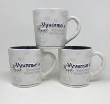 Three Vyvanse Pharmaceutical Drug Rep Coffee Mugs Advertising 3/D Lot of 3 ADHD picture