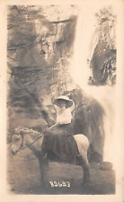 RPPC Seven Falls South Cheyenne Canon Colorado Springs CO Women Postcard 9326 picture