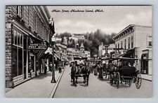 Mackinac Island MI-Michigan, Storefronts On Main Street Vintage Postcard picture