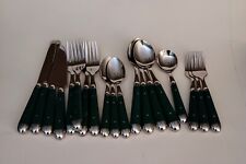 Onieda Palette Hunter Green Stainless Silverware Set Of 19 Forks Spoons... picture