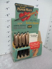 PAPER MATE (12) De Luxe ball point pen 1950s store display box $1.69 Frawley picture