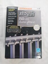 Sylvania Stay-Lit 11.2 ft LED Cluster Garland Warm White Lights  NEW picture