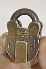 Rare Vintage Penny/Miniature Brass Chubb's Patent Fish Mark Solid Padlock,London picture