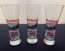 Vintage 1988 Budweiser Clydesdale Beer Pilsner Glasses (Lot of 3) picture