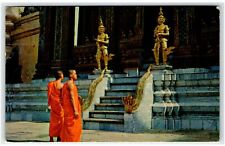 Bangkok, Thailand Postcard-  THAI BUDHIST PRIESTS TEMPLE OF THE EMERALD BUDHA picture