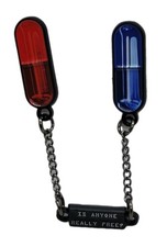 The Matrix Resurrections Red Blue Pill Enamel Pin Set Chain Quote Charm picture