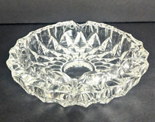 Vintage Crystal Glass Ashtrays Large Clear 7.1/4 