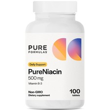 PureFormulas Pure Niacin - Vitamin B3, 500 mg Immediate Release Niacin 500mg - N picture