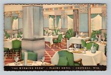 Cheyenne WY, The Wyoming Dining Room at The Plains Hotel, c1940 Vintage Postcard picture