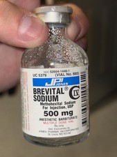 BREVITAL SODIUM Bottle Anesthetic Barbiturate Medicine Pharma Advertising EMPTY picture
