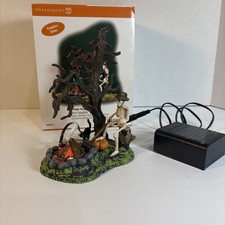 Dept 56 Bone Appetite Skeleton Cat Halloween Accessory 800023 2007 Fire Lights picture