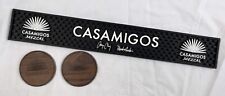 New Casamigos Mezcal Rubber Bar Mat + 2 Wooden Drink Coasters picture