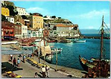 Hydra At The Quay Greek Island Greece Harbor Boats and Ships Postcard picture