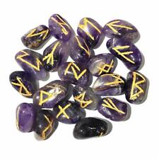 Reiki Crystal Products Natural Crystal Stone Amethyst Rune Set, Standard, 25 Pie picture